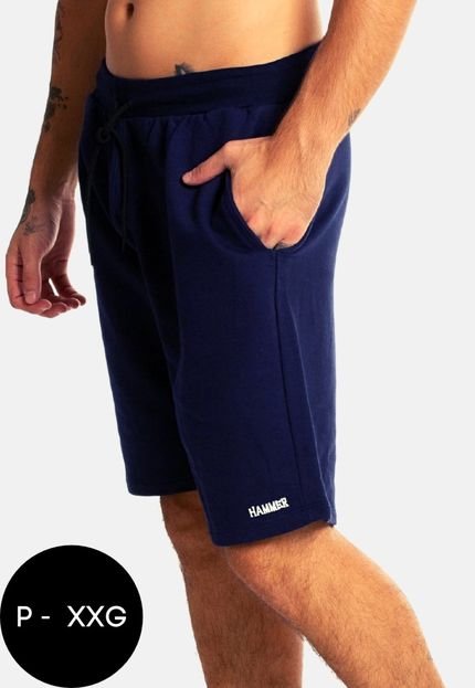 Bermuda Moletom Shorts Moletinho Hammer Azul Marinho Premium - Marca Hammer