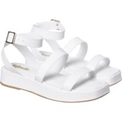 Sandália Feminina Plataforma Papete Flatform Fivela Versátil Branca - Marca Angipé