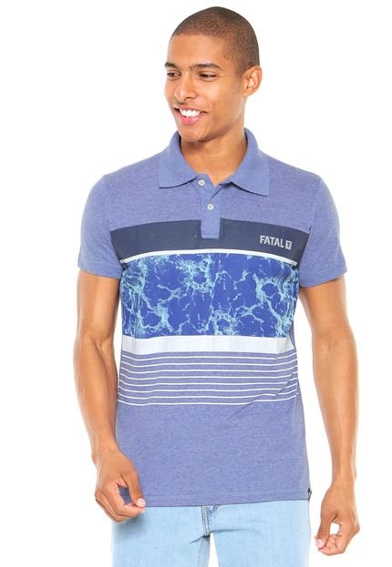 Camisa Polo Fatal Surf Estampada Roxa - Marca Fatal Surf