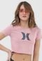 Camiseta Cropped Hurley Icon Tie Dye Rosa - Marca Hurley