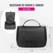 Necessaire de Viagem c/ Gancho - Premium Preto - Marca Jacki Design