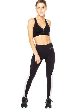 Legging Calvin Klein Recortes Preta - Compre Agora