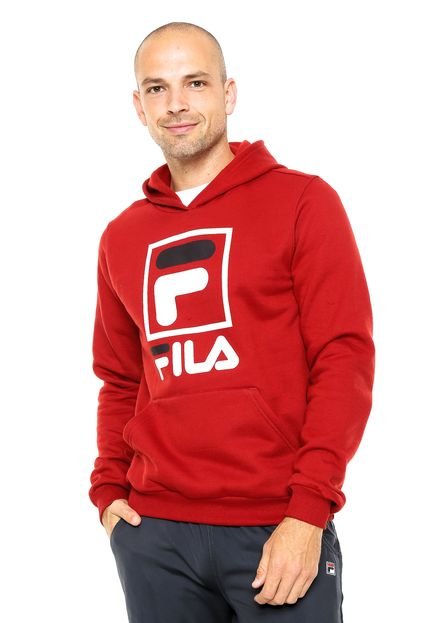 Moletom Flanelado Fechado Fila Stack Vermelho - Marca Fila