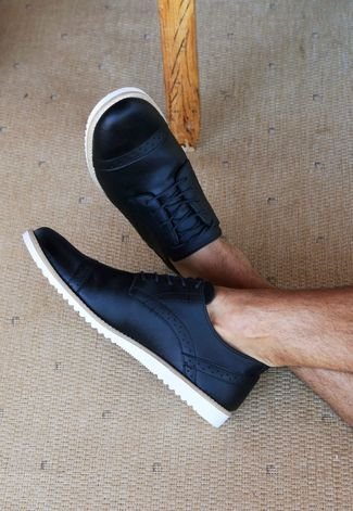 Sapato Oxford Social Masculino Extra Macio Leve Conforto Preto Branco