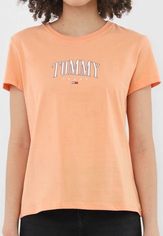 Camiseta Tommy Jeans Logo Laranja