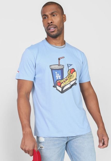 Camiseta New Era Have Fun Hotdog Los Angeles Dodgers Azul - Marca New Era