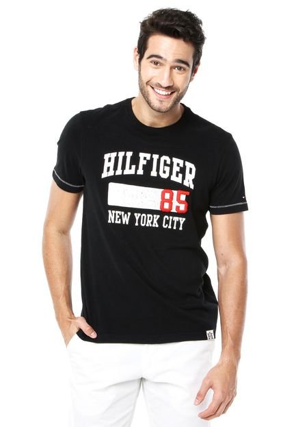 Camiseta Tommy Hilfiger Craquelada Preta - Marca Tommy Hilfiger