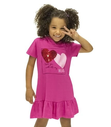 Vestido Infantil Com Capuz Rovitex Kids Rosa - Marca Rovitex Kids