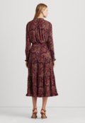 Vestido Lauren Ralph Lauren Midi Estampado Vinho - Marca Lauren Ralph Lauren