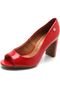 Peep Toe Vizzano Salto Grosso Vermelho - Marca Vizzano