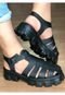 Sandália Aranha Feminina Preto Nuvem Plataforma Tratorada Confortável Ortopédico - Marca Wit Shoes