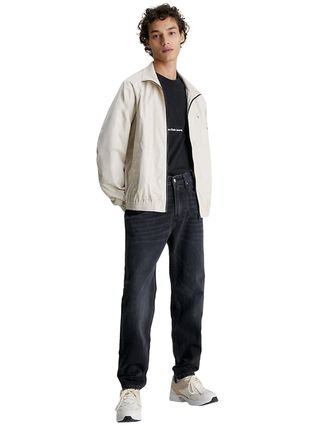 Jaqueta Calvin Klein Jeans Bomber Recycled Polyester Zip Up Off-White
