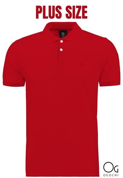Camisa Polo Plus Size Ogochi Basica Vermelho - Marca Ogochi