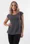 Blusa Rioutlet Furadinha Viscolycra Cinza Chumbo - Marca Rioutlet