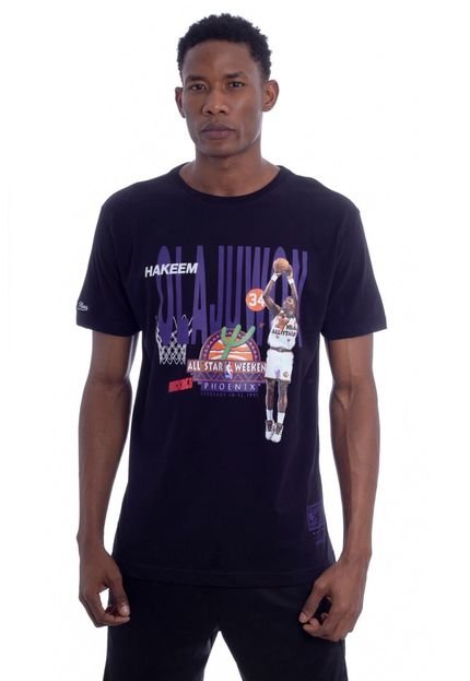 Camiseta Mitchell & Ness Estampada NBA All Star Houston Rockets Hakeem Olajuwon Preta - Marca Mitchell & Ness