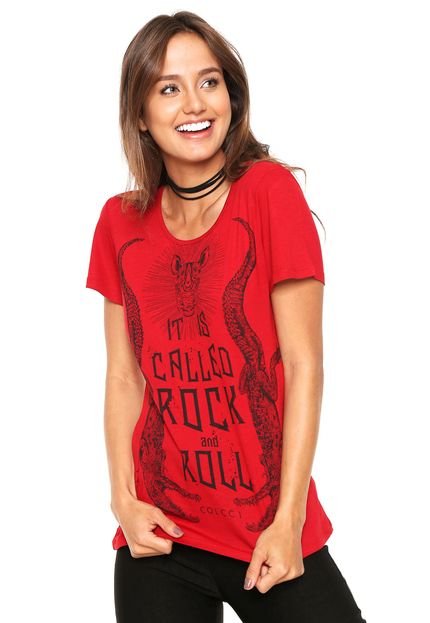 Camiseta Colcci Rock Vermelha - Marca Colcci