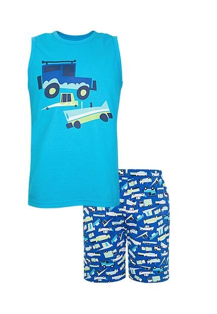 Pijama Puket Carros Azul - Marca Puket