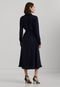 Vestido Lauren Ralph Lauren Midi Liso Azul-Marinho - Marca Lauren Ralph Lauren