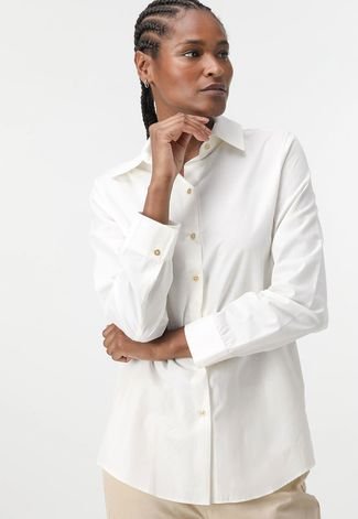 Camisa Lança Perfume Slim Com aplicação Off-White