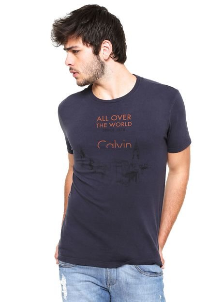 Camiseta Calvin Klein Jeans All Over Azul - Marca Calvin Klein Jeans