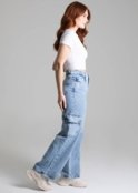 Calça Jeans Sawary Wide Leg Petit - 277876 - Azul - Sawary - Marca Sawary