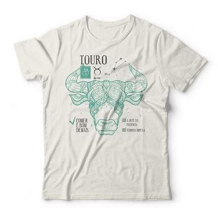 Camiseta Signo Touro - Off White - Marca Studio Geek 