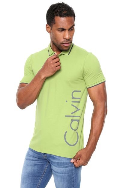 Camisa Polo Calvin Klein Jeans Estampada Verde - Marca Calvin Klein Jeans