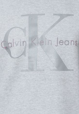 Moletom Calvin Klein Jeans Relevo Cinza