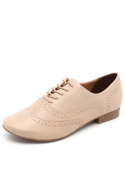 Oxford Couro Bottero Brogue Nude - Marca Bottero