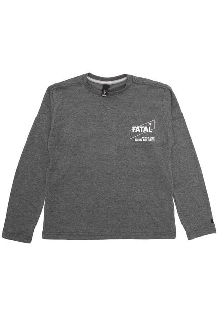 Camiseta Fatal Menino Escrita Cinza - Marca Fatal