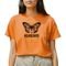 Camiseta Feminina T-shirt Plus Size Borboleta Estampada Camisa Blusa - Laranja - Marca Gugi