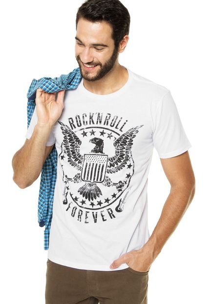 Camiseta FiveBlu Rock N' Roll Branca - Marca FiveBlu