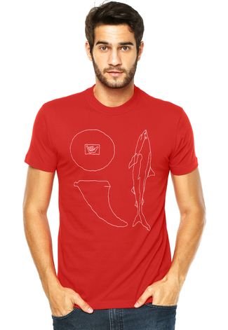 Camiseta Hang Loose Shark Vermelha