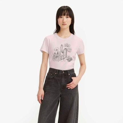 Camiseta Levi's® The Perfect Rosa Manga Curta - Marca Levis