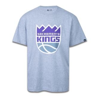 Camiseta New Era Regular Sacramento Kings Mescla Cinza