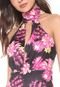 Vestido My Favorite Thing(s) Curto Floral Preto/Rosa - Marca My Favorite Things