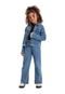 Calça Wide leg Jeans Infantil Menina Quimby Azul - Marca Quimby