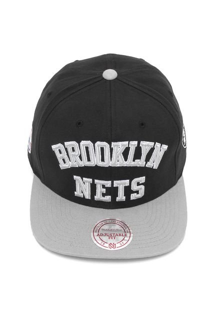 Boné Mitchell & Ness Snapback Brooklyn Nets Preto - Marca Mitchell & Ness