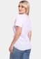 Tshirt Blusa Feminina Ramo de Flores Estampada Manga Curta Camiseta Camisa Branco - Marca ADRIBEN