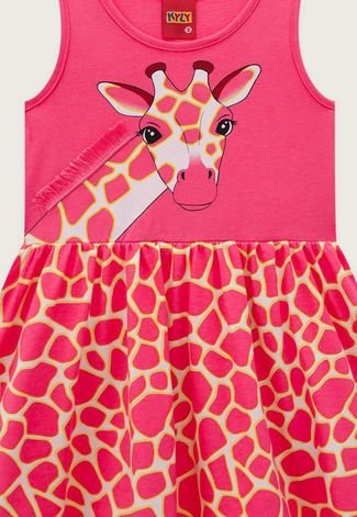 Vestido Infantil Kyly Girafa Rosa