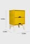 Mesa de Cabeceira 2 Gav. Twister Amarelo/Branco Tcil Móveis - Marca Tcil Móveis