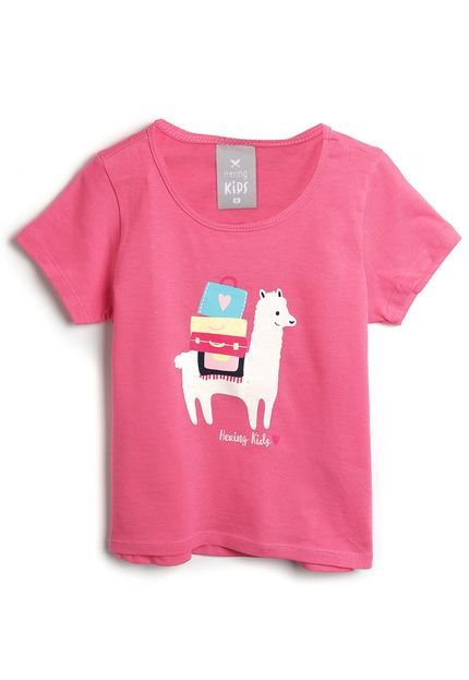 Camiseta Hering Kids Menina Lhama Rosa - Marca Hering Kids