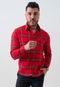 Camisa de Flanela Olimpo Xadrez com Bolso Manga Longa Vermelha - Marca Olimpo Camisaria