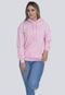 Moletom Liso Feminino Flanelado Blusa de Frio Canguru  Rosa - Marca Lucas Lunny