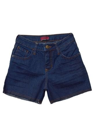 Shorts Jeans Pespontos Azul