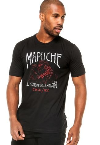 Camiseta Manga Curta West Coast Mapuche Preta