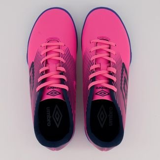 Chuteira Umbro F5 Light Futsal Rosa e Azul