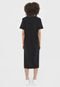 Vestido Colcci Midi Lettering Preto - Marca Colcci