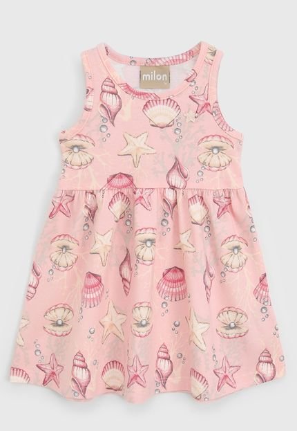 Vestido Milon Infantil Conchas Rosa - Marca Milon