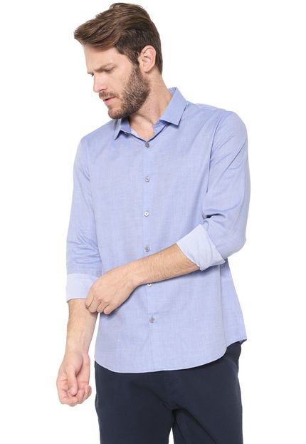 Camisa Calvin Klein Slim Lisa Azul - Marca Calvin Klein